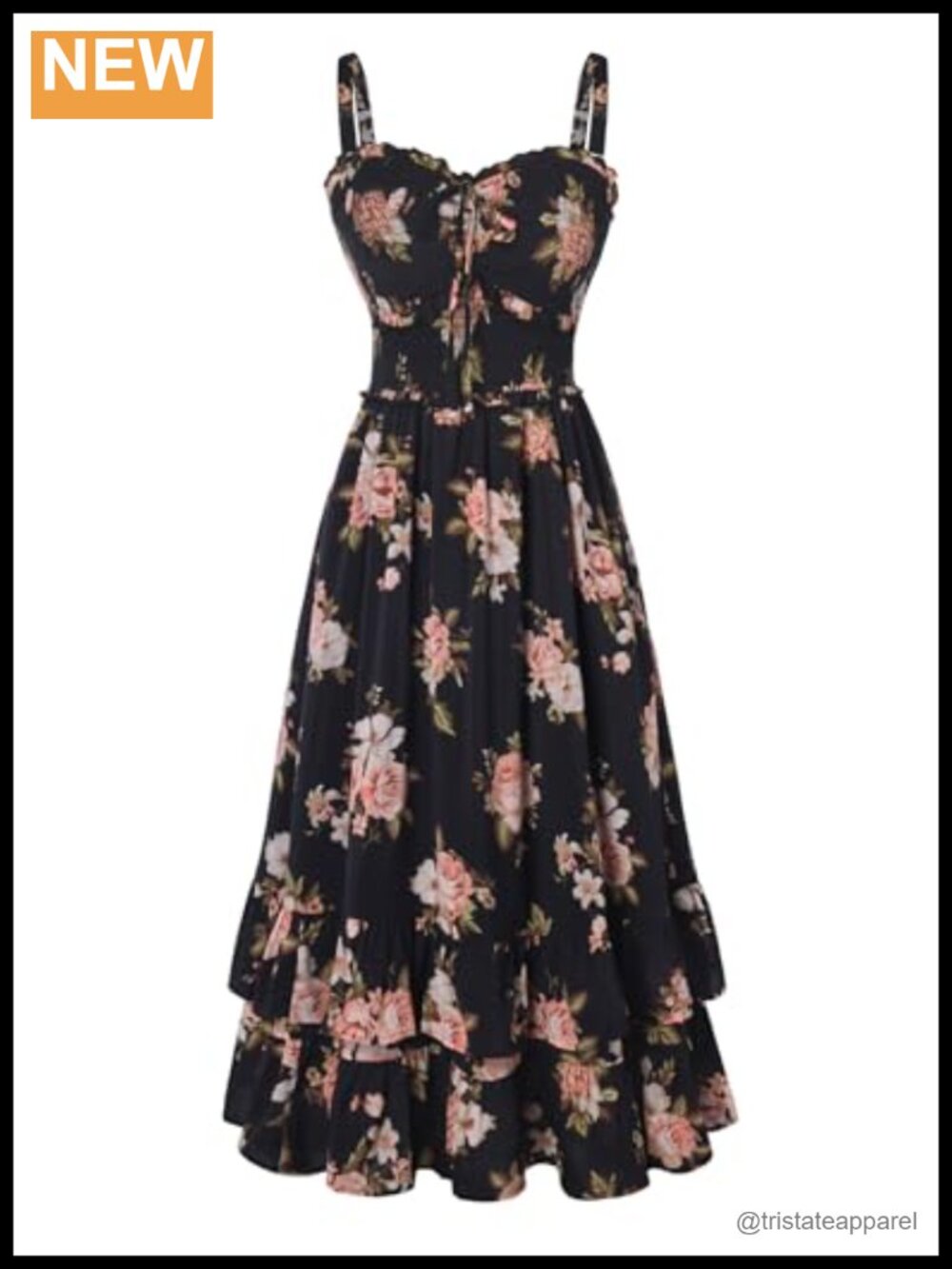 Women's Floral Chiffon Smocked Sundress with Pockets Adjustable Spaghetti Strap